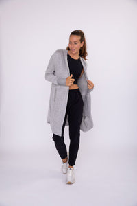 Open Front Hooded Cardigan