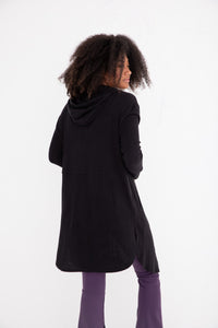 Open Front Hooded Cardigan