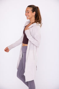 Open Front Hooded Cardigan