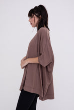 Hi/Low Cape Shirt in Deep Taupe