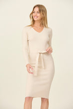 Fitted Sweater Dress in Oatmeal