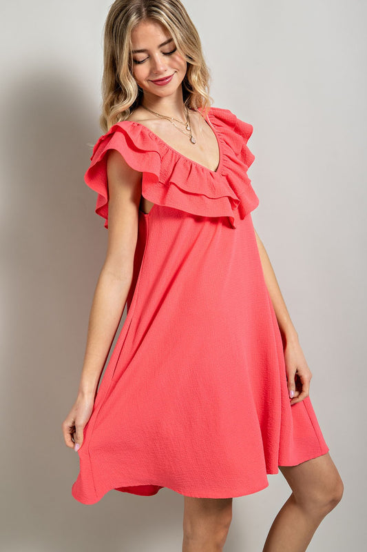 The Harlee Dress in Coral
