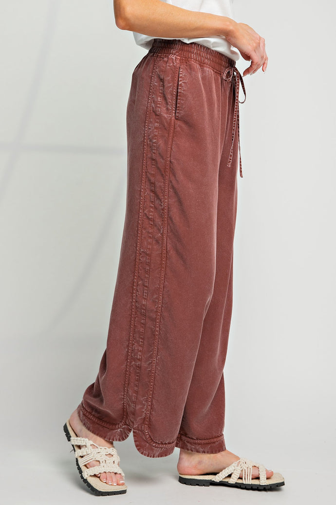 Espresso Mineral Washed Tencel Pants