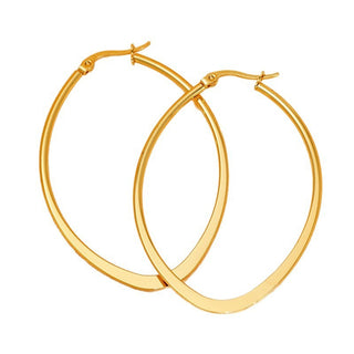 Basic Classic Flat Oval Hoop Earrings