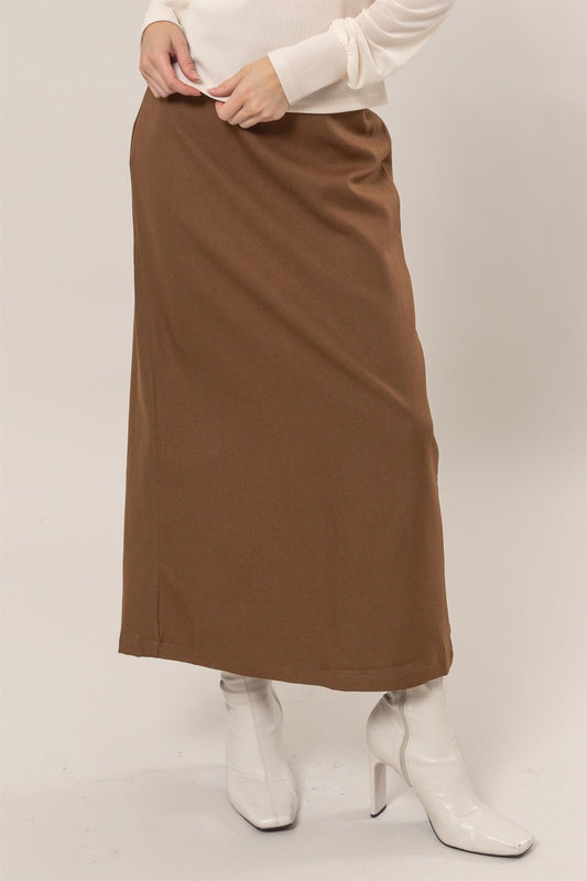 Pencil Midi Skirt in Espresso