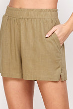 Linen Blend Shorts with Side Slit