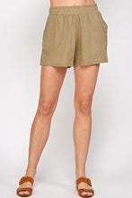Linen Blend Shorts with Side Slit