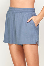 Linen Blend Shorts with Side Slit