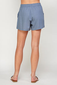 Linen Blend Shorts with Side Slit