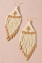 Seed Bead Fringe Dangle Earrings