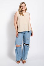Curvy Sleeveless Button Back Top