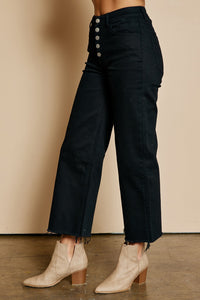 Black Flare Jeans in Black