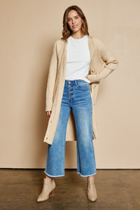 High Waist Cropped Wide Leg Jeans