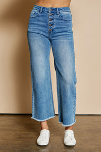 High Waist Cropped Wide Leg Jeans