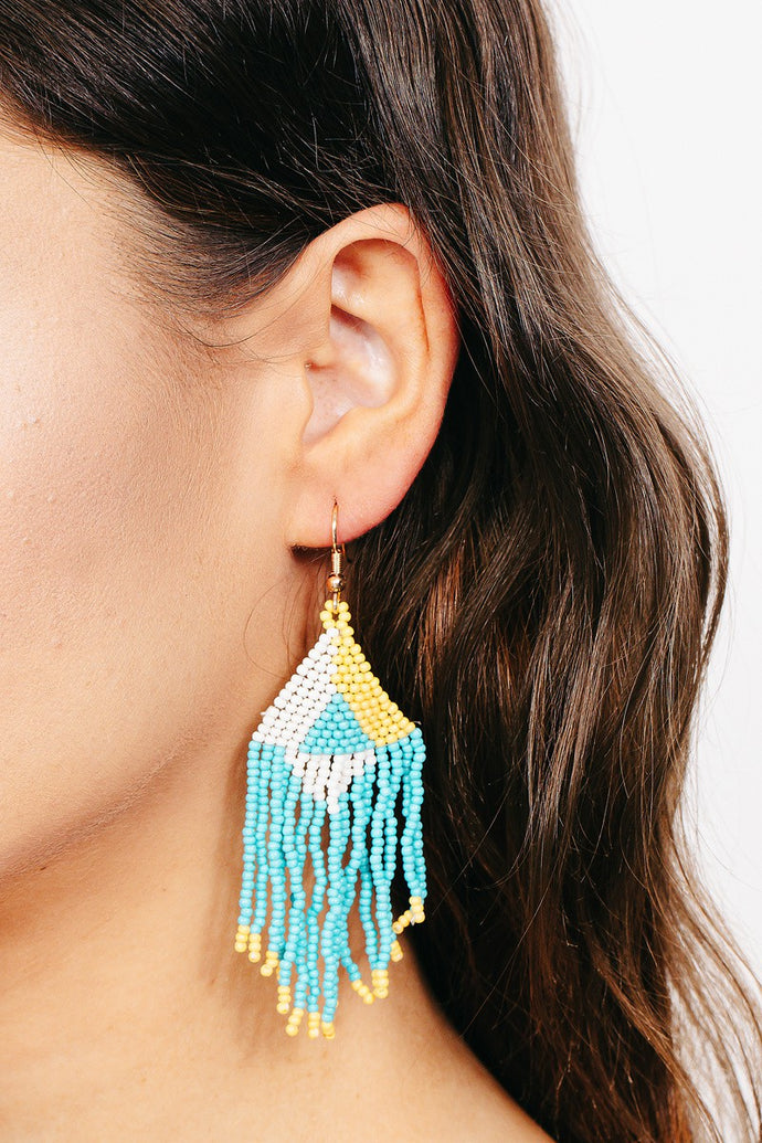 Seed Bead Fringe Earrings