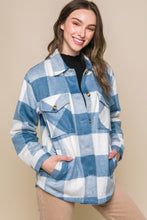 Plaid Shacket with Sherpa Lining