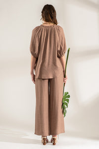 The Fannie Blouse in Mocha