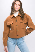 Cropped Jacket with Back Detail in Black in Camel