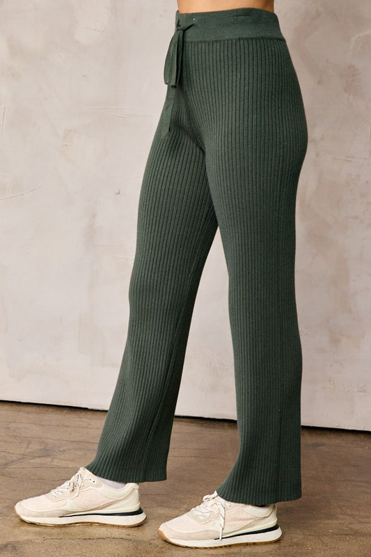 The Valerie Drawstring Pants in Dark Green