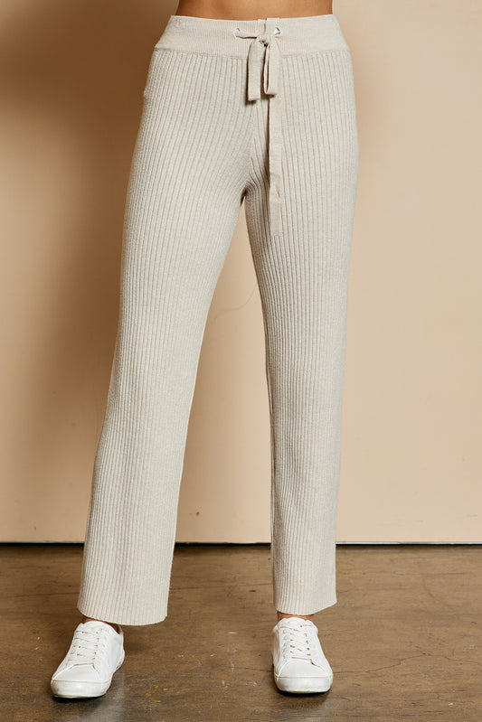 The Valerie Drawstring Pants in Warm Grey