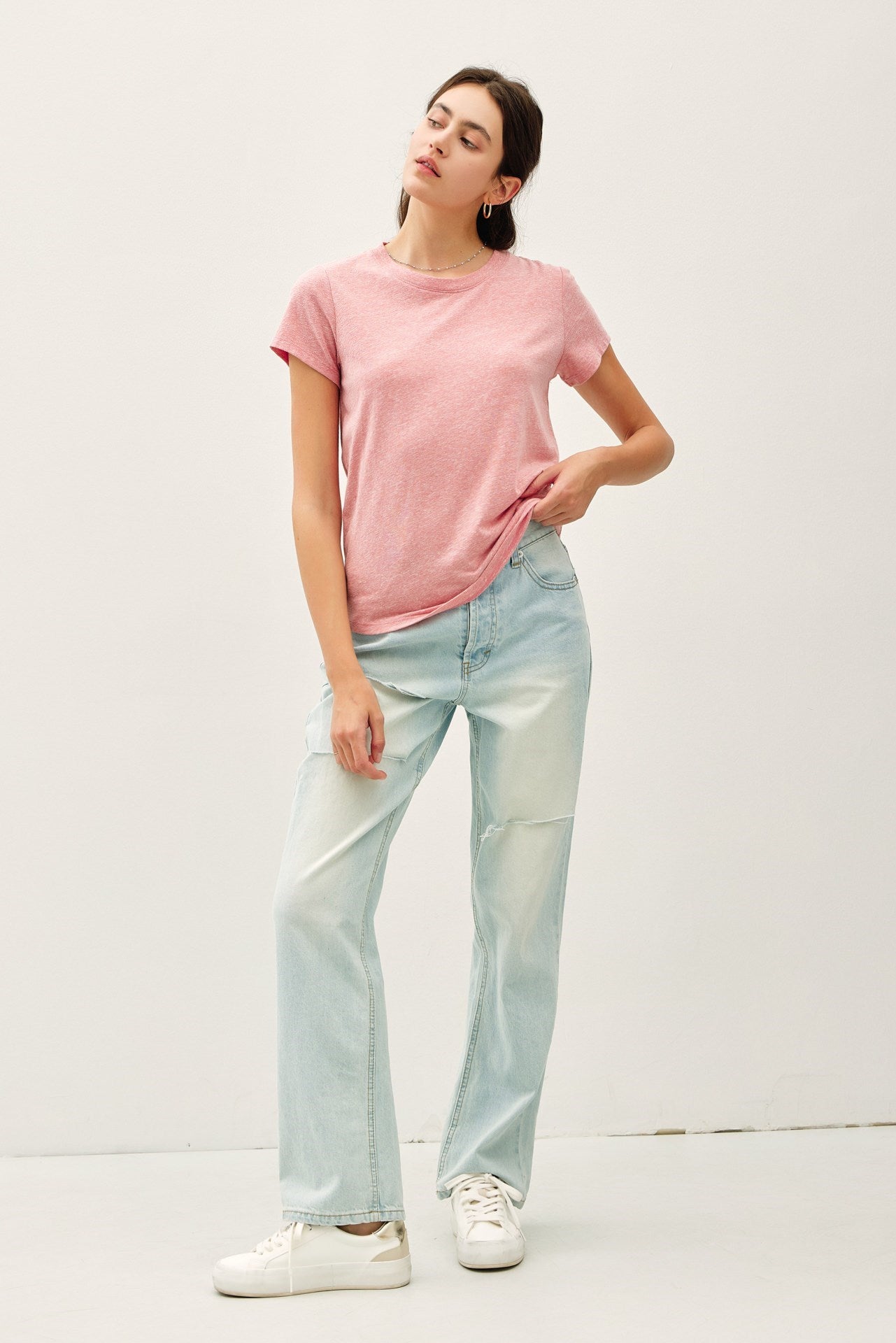 Soft Round Neck Solid Tee