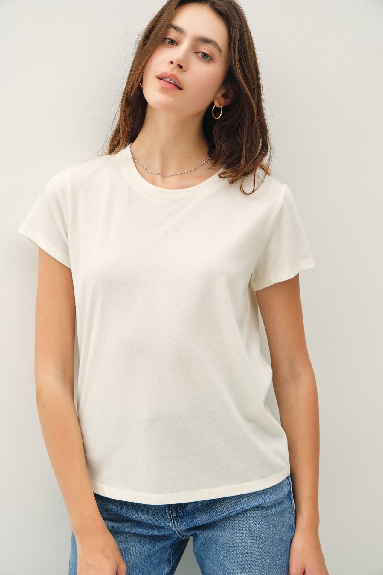 Soft Round Neck Solid Tee