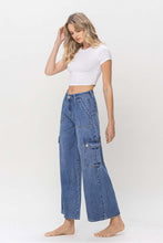High Rise Utility Cargo Wide Leg Jeans