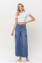 High Rise Utility Cargo Wide Leg Jeans
