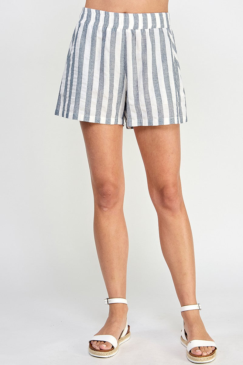 Stripe Navy Shorts