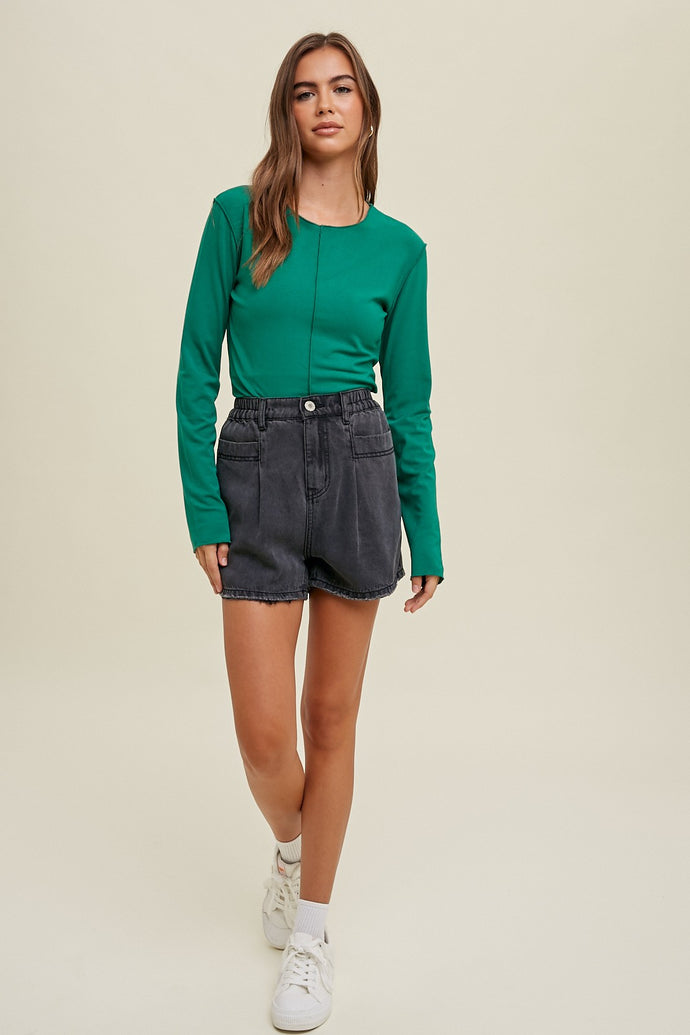Reversible Stitch Top in Green