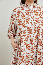Curvy Fall Floral Print Midi Dress