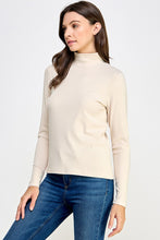 Mock Neck Rib Knit Top