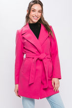 The Lapel Collared Coat in Fucshia