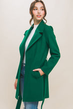 The Lapel Collared Coat in Kelly Green