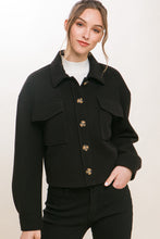 Cropped Jacket with Back Detail in Black