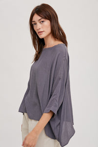 Oversized Top with Blousy Sleeves