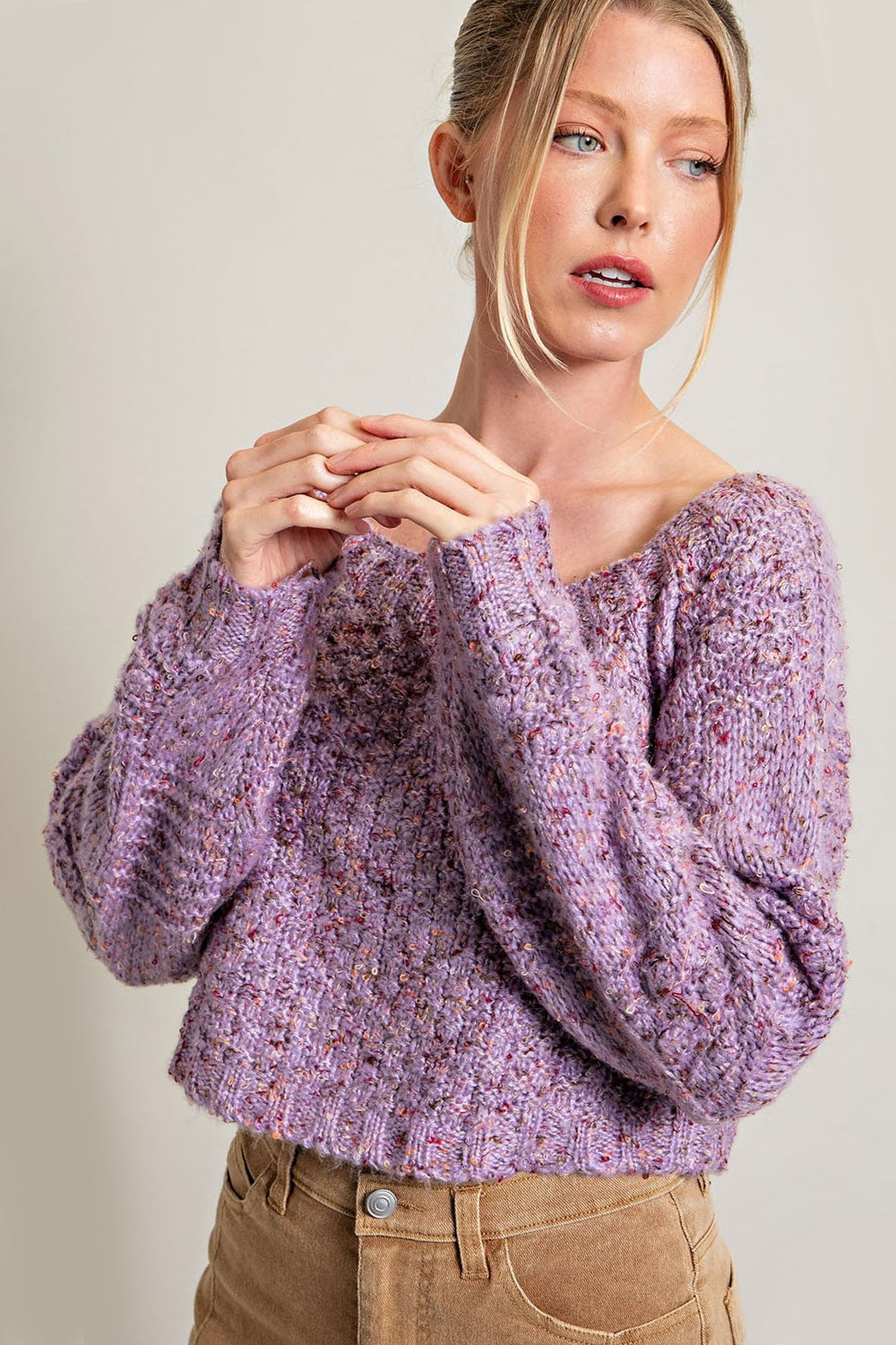 Lavender knit outlet sweater