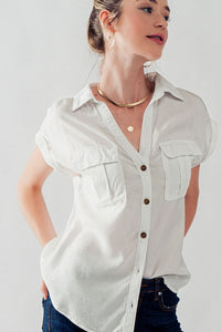 The Gracelyn Tencel Top in White