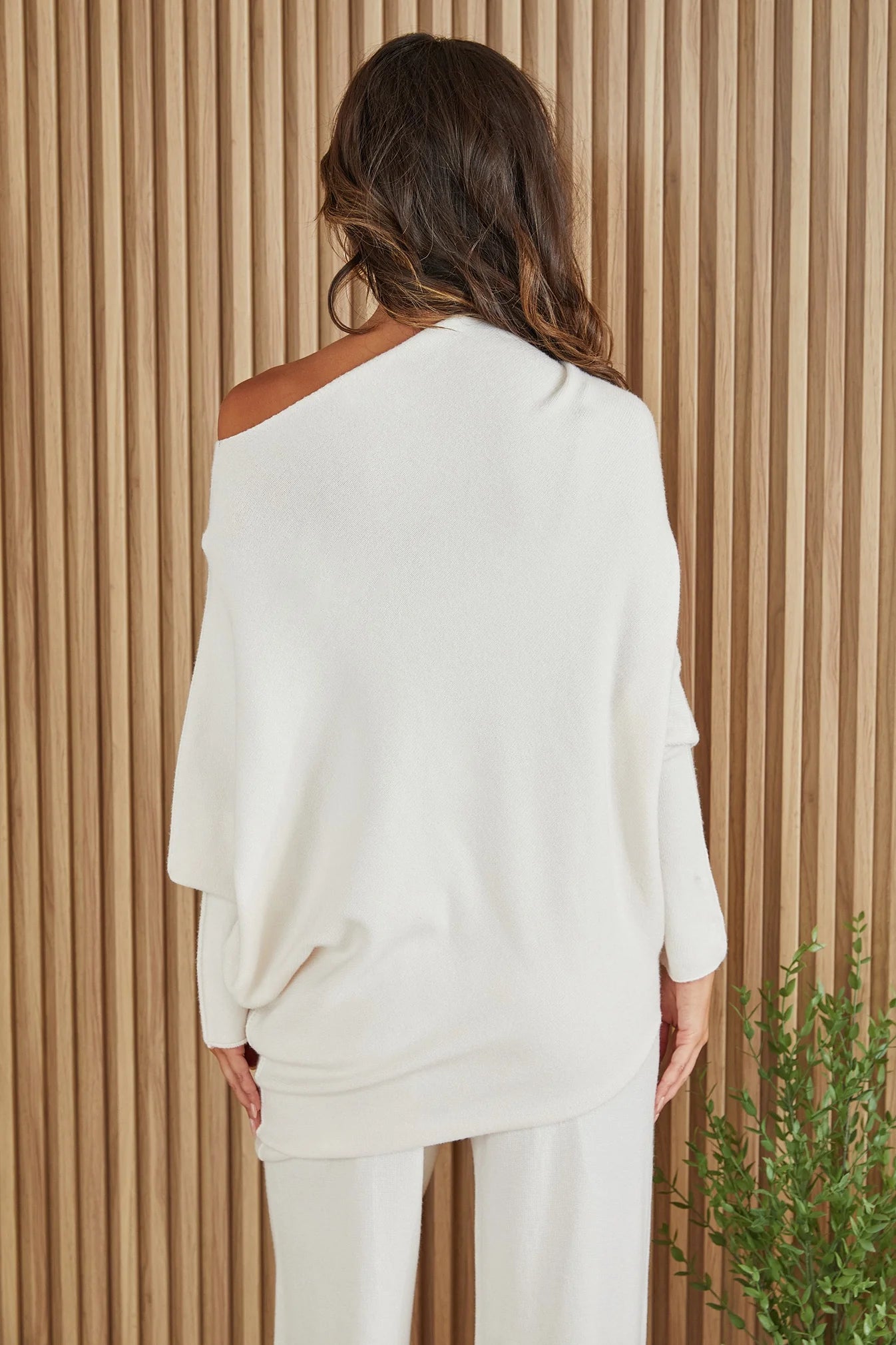 Italian Asymmetrical Sweater in Ivory