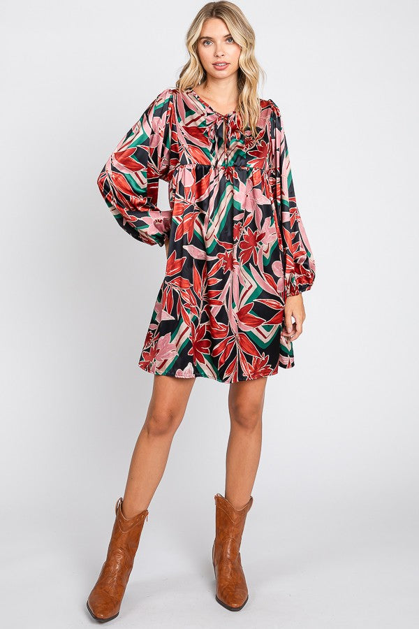 Babydoll Floral Print Dress