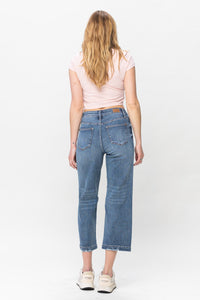High Waist Vintage Crop Wide Leg Jeans