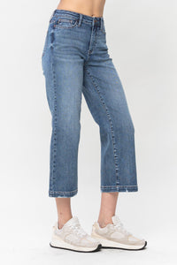 High Waist Vintage Crop Wide Leg Jeans