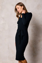 Fitted Sweater Dress in Black