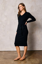 Fitted Sweater Dress in Black