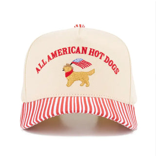 All American Hot Dogs Trucker Hat in Red