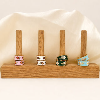 Garden Meadow Flower Enamel Huggie Hoop Earrings