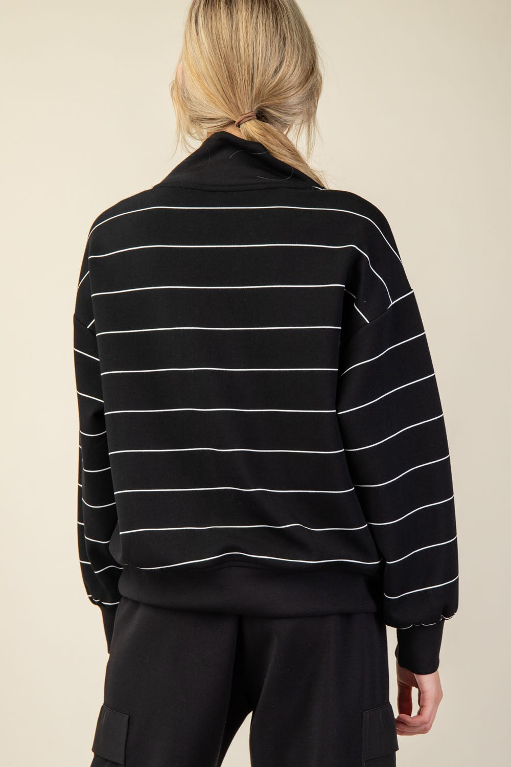 Scuba Stripe V-Neck Top