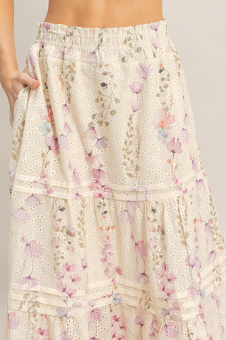 Tiered Floral Maxi Skirt