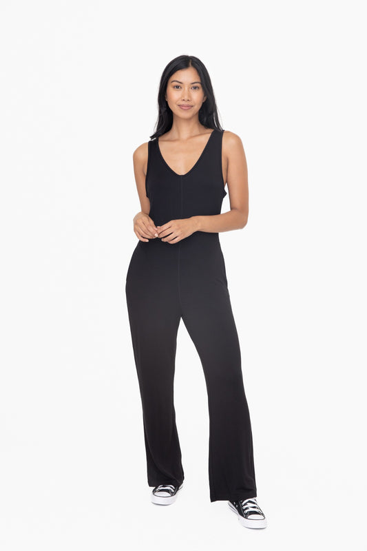 Wide Leg French Terry Jumpsuit