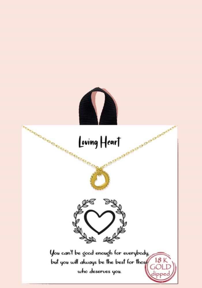 Loving Heart Metal Pendant Necklace